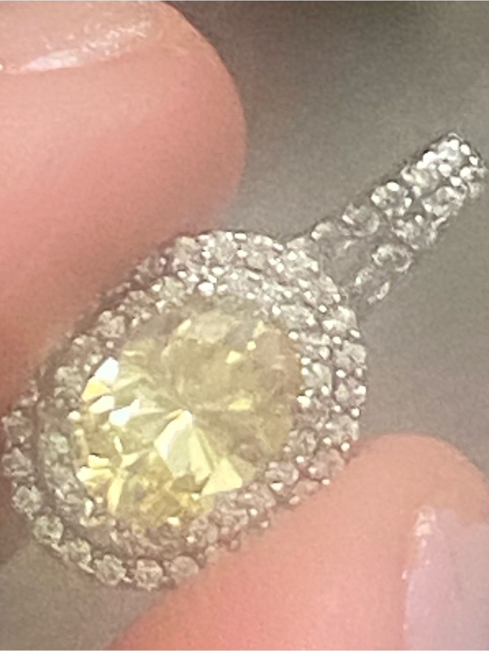 LaFonn Canary Yellow Citrine & Simulated Diamonds Vermeil Pendant - Picture 4 of 5